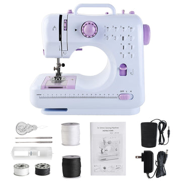 Sewing Machine for Beginners & Kids, Mini Portable Sewing Machines with 12 Built-in Stitch Patterns, 2-Speed Foot Pedal, Perfect for Teaching Daughter Granddaughter to Sew