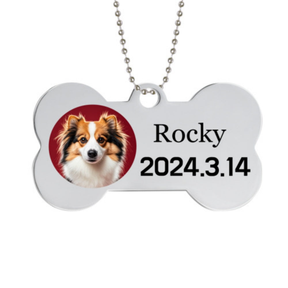 Stainless steel dog tag 5*3cm (double-sided laser engraving)