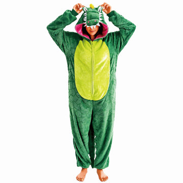 Unisex Adult Costume Onesie,Animal Halloween Costume One Piece Cosplay Suit for Adults,Flannel Hooded Sleepwear