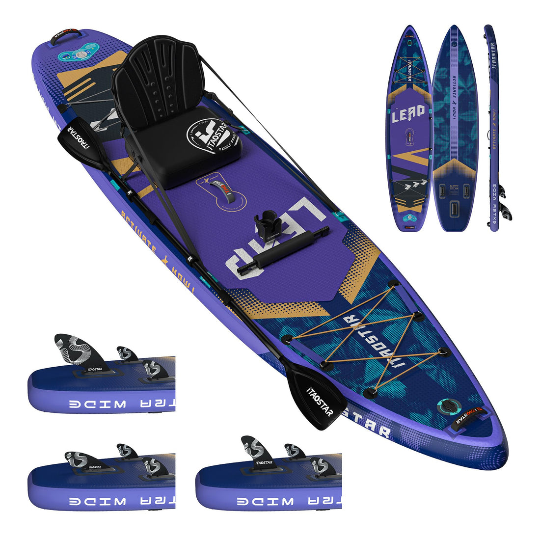 Lead 11‘ x 33" / 12’×35" Inflatable Stand Up Paddle Board - Premium SUP Board Kit - Ultra Stable Paddleboard for Adults & Youth - All Skill Levels - for Lakes, Oceans