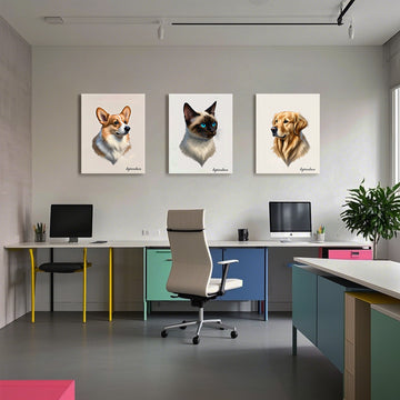 Three-panel canvas hanging painting (vertical version 3:4)