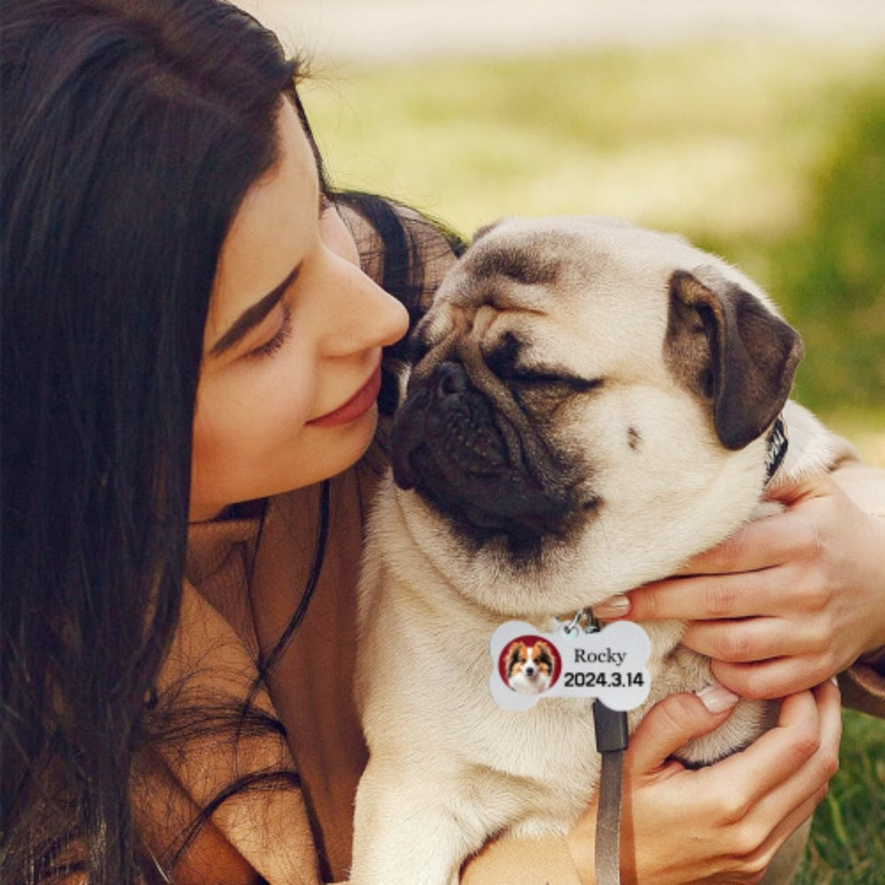Stainless steel dog tag 5*3cm (double-sided laser engraving)