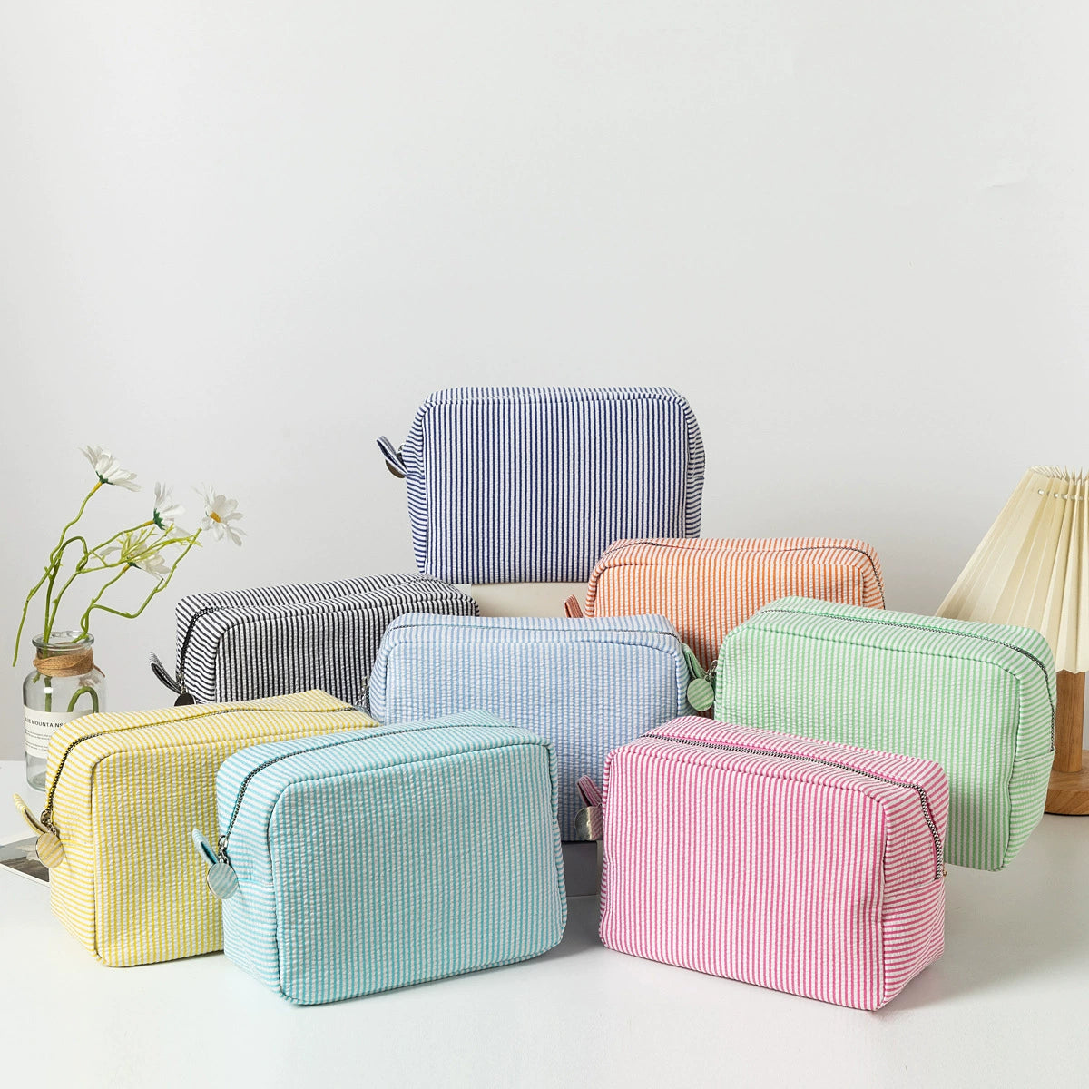 Customized Embroidered Large Cosmetic Bag High Capacity Toiletry Bag Bridesmaid Gift Bride Makeup Bag Personalized Name Text Embroidery