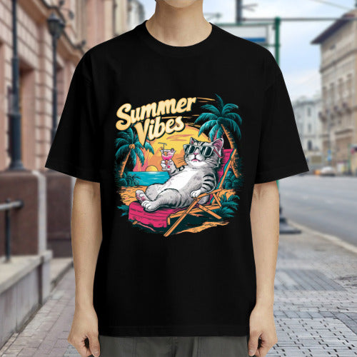 200g cotton heat transfer T-shirt - front