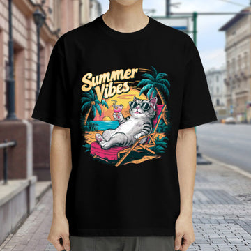 200g cotton heat transfer T-shirt - front