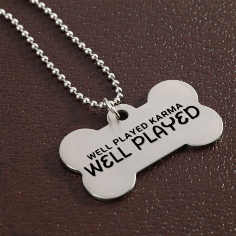 Stainless steel dog tag 5*3cm (double-sided laser engraving)