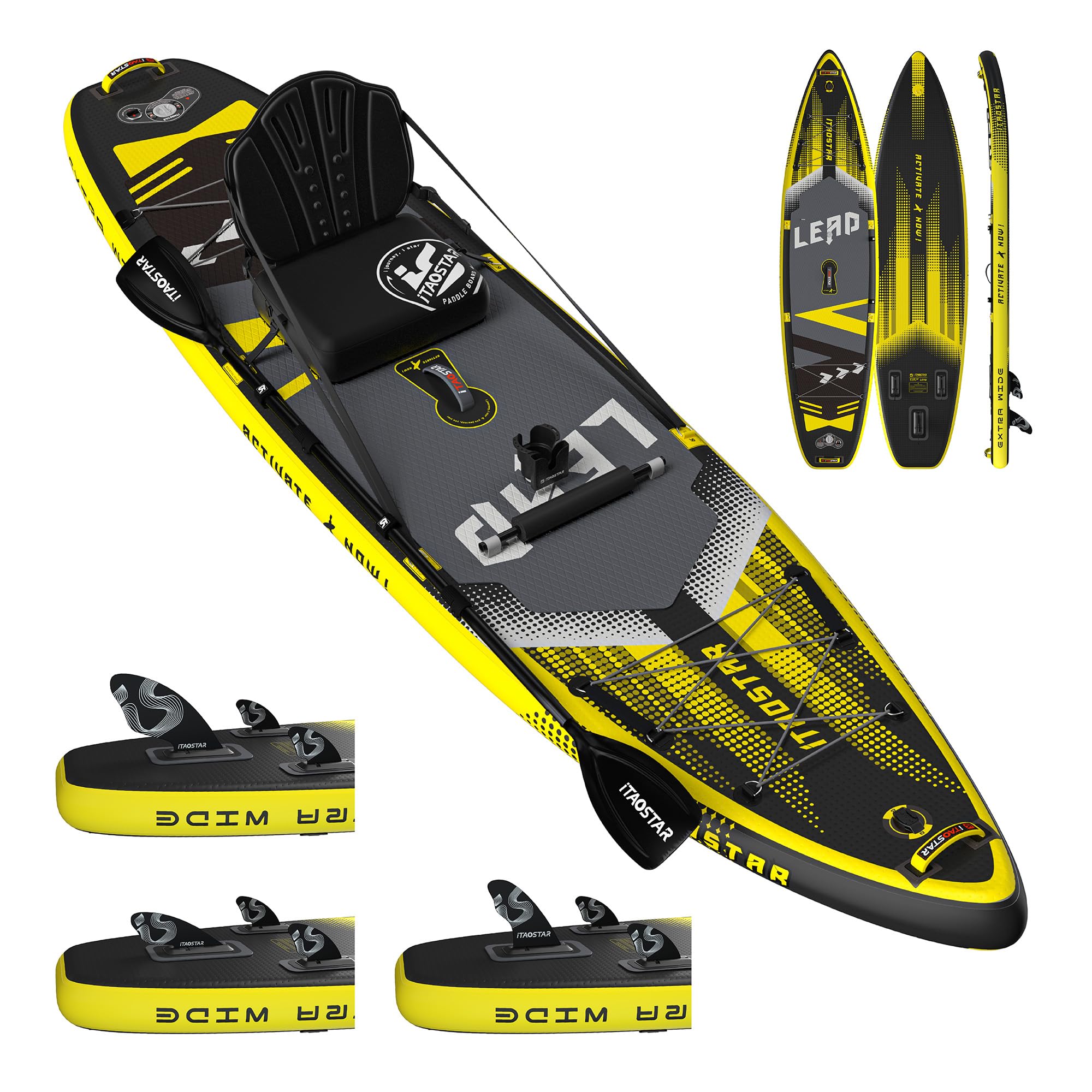 Lead 11‘ x 33" / 12’×35" Inflatable Stand Up Paddle Board - Premium SUP Board Kit - Ultra Stable Paddleboard for Adults & Youth - All Skill Levels - for Lakes, Oceans