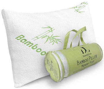 Memory Foam Bamboo Pillow Queen Size - [Adjustable] for Sleeping - Cool & Breathable Cover with Zipper Rayon Derived from Bamboo - Relieves Neck Pain - Back/Stomach/Side Sleeper